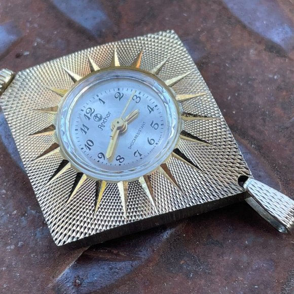 Anchor | Accessories | Anchor Watch Necklace Gold Tone Hand Winding ...